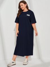 Акція на Плаття-футболка міді літнє жіноче SHEIN GD-00139671 4XL Темно-синє від Rozetka