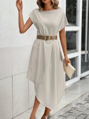 Акція на Плаття міді літнє жіноче SHEIN GD-00147802 M Айворі від Rozetka