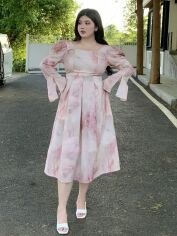 Акція на Плаття міді літнє жіноче SHEIN GD-00148473 1XL Світло-рожеве від Rozetka