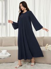 Акція на Плаття довге осіннє жіноче SHEIN GD-00150364 S Темно-синє від Rozetka