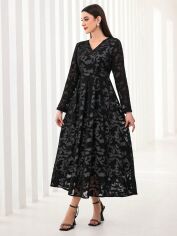 Акція на Плаття вечірнє довге осіннє жіноче SHEIN GD-00149793 S Чорне від Rozetka
