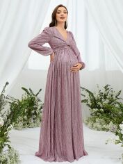 Акція на Плаття для вагітних вечірнє довге літнє SHEIN GD-00149413 S Світло-рожеве від Rozetka
