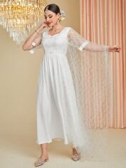 Акція на Плаття вечірнє довге осіннє жіноче SHEIN GD-00150020 S Біле від Rozetka