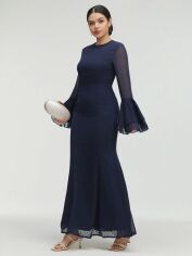 Акція на Плаття вечірнє довге осіннє жіноче SHEIN GD-00150039 S Темно-синє від Rozetka