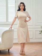 Акція на Плаття міді літнє жіноче SHEIN GD-00150043 S Кремове від Rozetka