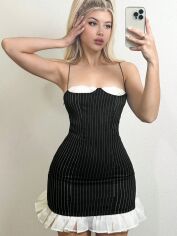 Акція на Плаття коротке літнє жіноче SHEIN GD-00147591 M Чорне від Rozetka