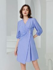 Акція на Плаття на запах коротке літнє жіноче SHEIN GD-00150085 S Блакитне від Rozetka