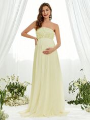 Акція на Плаття для вагітних вечірнє довге літнє SHEIN GD-00150160 S Світло-жовте від Rozetka