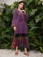 Акція на Плаття довге літнє жіноче SHEIN GD-00146961 M Фіолетове від Rozetka