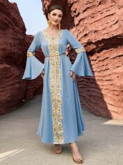 Акція на Плаття вечірнє довге літнє жіноче SHEIN GD-00149434 S Блакитне від Rozetka