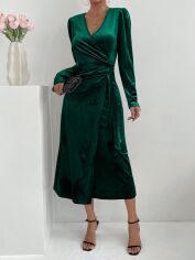 Акція на Плаття міді осіннє жіноче SHEIN GD-00149453 S Темно-зелене від Rozetka