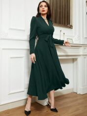 Акція на Плаття вечірнє міді осіннє жіноче SHEIN GD-00149516 S Темно-зелене від Rozetka