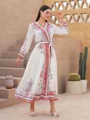 Акція на Плаття на запах міді літнє жіноче SHEIN GD-00149546 S Комбіноване від Rozetka