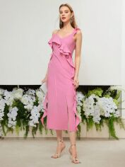 Акція на Плаття міді літнє жіноче SHEIN GD-00149617 S Світло-рожеве від Rozetka