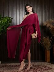 Акція на Плаття вечірнє довге літнє жіноче SHEIN GD-00149620 S Бордове від Rozetka