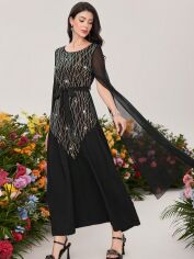Акція на Плаття вечірнє довге літнє жіноче SHEIN GD-00149624 S Чорне від Rozetka