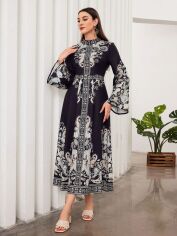 Акція на Плаття міді літнє жіноче SHEIN GD-00149677 S Чорно-біле від Rozetka