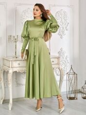 Акція на Плаття вечірнє довге літнє жіноче SHEIN GD-00149737 S Світло-зелене від Rozetka