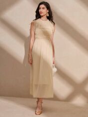 Акція на Плаття довге літнє жіноче SHEIN GD-00149745 S Кремове від Rozetka