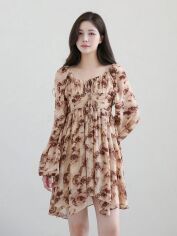Акція на Плаття коротке літнє жіноче SHEIN GD-00149748 S Світло-бежеве від Rozetka