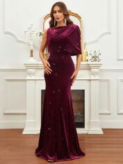 Акція на Плаття вечірнє довге літнє жіноче SHEIN GD-00149134 S Бордове від Rozetka
