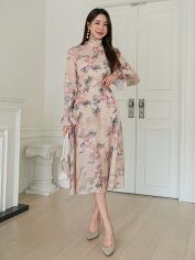 Акція на Плаття міді літнє жіноче SHEIN GD-00149165 S Світло-рожеве від Rozetka