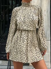 Акція на Плаття коротке літнє жіноче SHEIN GD-00148488 S Світло-бежеве від Rozetka