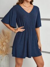 Акція на Плаття коротке літнє жіноче SHEIN GD-00149193 S Темно-синє від Rozetka