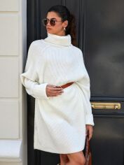 Акція на Плаття в'язане коротке зимове тепле жіноче SHEIN GD-00149240 S Біле від Rozetka