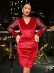 Акція на Плаття вечірнє коротке літнє жіноче SHEIN GD-00149303 S Червоне від Rozetka
