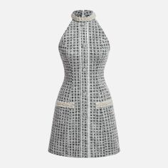 Акція на Плаття коротке літнє жіноче SHEIN GD-00149339 S Чорно-біле від Rozetka