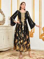 Акція на Плаття вечірнє довге літнє жіноче SHEIN GD-00148700 S Чорне від Rozetka