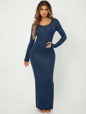 Акція на Плаття-футболка довге літнє жіноче SHEIN GD-00148779 S Темно-синє від Rozetka