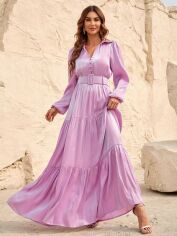 Акція на Плаття вечірнє довге літнє жіноче SHEIN GD-00148942 S Бузкове від Rozetka