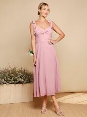 Акція на Плаття вечірнє міді літнє жіноче SHEIN GD-00149049 S Світло-рожеве від Rozetka