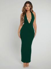 Акція на Плаття довге літнє жіноче SHEIN GD-00153156 XS Темно-зелене від Rozetka