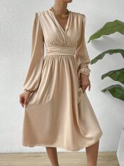 Акція на Плаття міді літнє жіноче SHEIN GD-00152052 XL Світло-бежеве від Rozetka