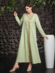 Акція на Плаття довге літнє жіноче SHEIN GD-00152174 XL Сіро-зелене від Rozetka