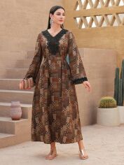 Акція на Плаття довге літнє жіноче SHEIN GD-00152284 XL Комбіноване від Rozetka