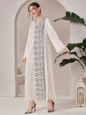 Акція на Плаття довге літнє жіноче SHEIN GD-00152285 XL Айворі від Rozetka