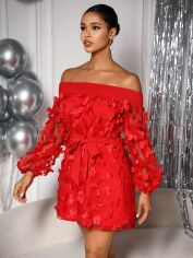 Акція на Плаття вечірнє коротке літнє жіноче SHEIN GD-00153467 XS Червоне від Rozetka