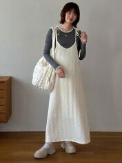 Акція на Сарафан жіночий SHEIN GD-00152289 XL Молочний від Rozetka