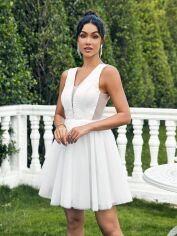 Акція на Плаття вечірнє коротке літнє жіноче SHEIN GD-00152586 XL Біле від Rozetka