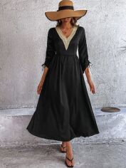 Акція на Плаття довге літнє жіноче SHEIN GD-00152405 XL Чорне від Rozetka