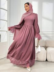 Акція на Плаття вечірнє довге осіннє жіноче SHEIN GD-00152466 XL Рожево-лілове від Rozetka
