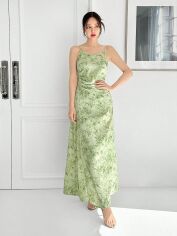 Акція на Плаття довге літнє жіноче SHEIN GD-00150505 S Світло-зелене від Rozetka