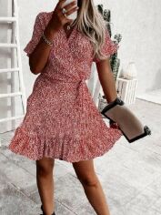 Акція на Плаття на запах коротке літнє жіноче SHEIN GD-00150539 S Комбіноване від Rozetka