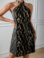 Акція на Плаття коротке літнє жіноче SHEIN GD-00152975 XL Чорне від Rozetka