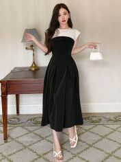 Акція на Плаття міді літнє жіноче SHEIN GD-00150916 S Чорно-біле від Rozetka