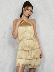 Акція на Плаття вечірнє коротке літнє жіноче SHEIN GD-00150945 S Світло-бежеве від Rozetka